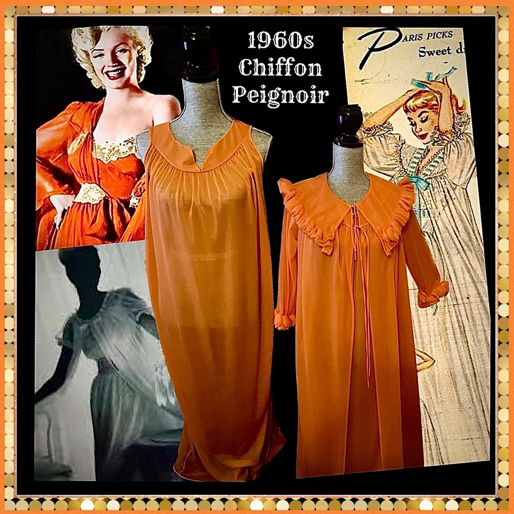 Mint Condition Vintage Pinup Peignoir Set Small